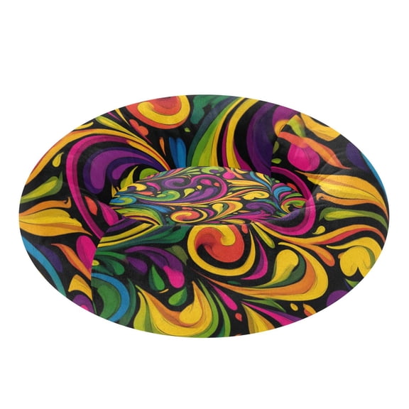 Pet Bed Pet Mat Cozy Removable & Washable Comfort For Cats And Dogs Colorful Swirl Design