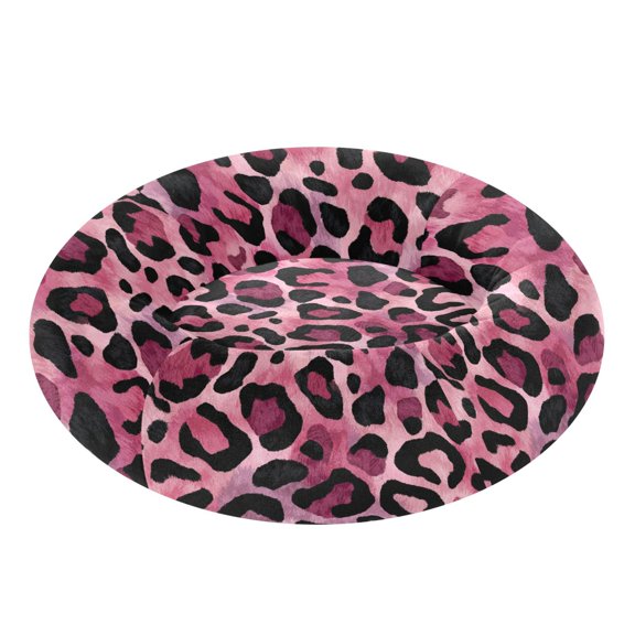 Pet Bed Pet Mat Cozy Removable & Washable Comfort For Cats And Dogs Fuchsia Pink Fur Leopard Print