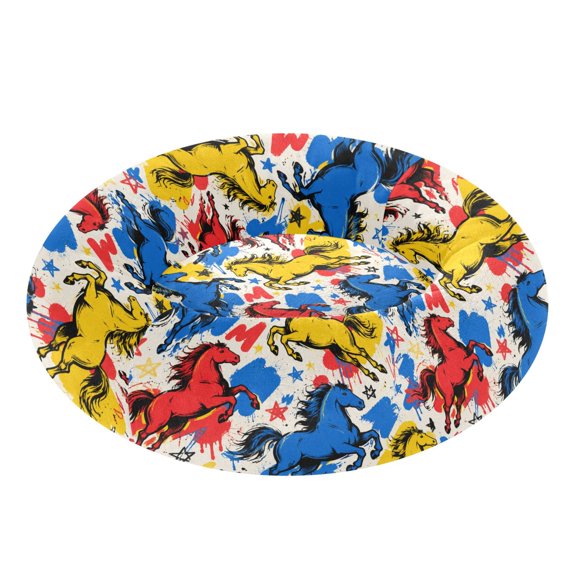 Pet Bed Pet Mat Cozy Removable & Washable Comfort For Cats And Dogs Graffiti Running Horses Stars