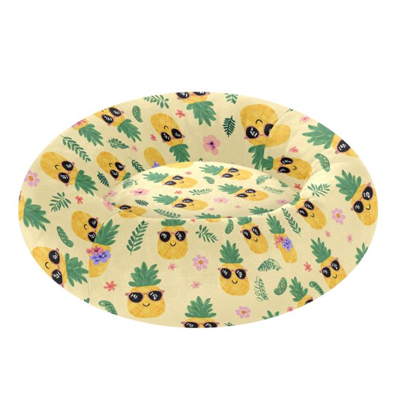 Pet Bed Pet Mat Cozy Removable & Washable Comfort For Cats And Dogs Happy Pineapple Summer