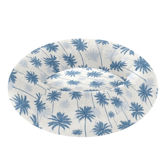Pet Bed Pet Mat Cozy Removable & Washable Comfort For Cats And Dogs Indigo Palm Pattern