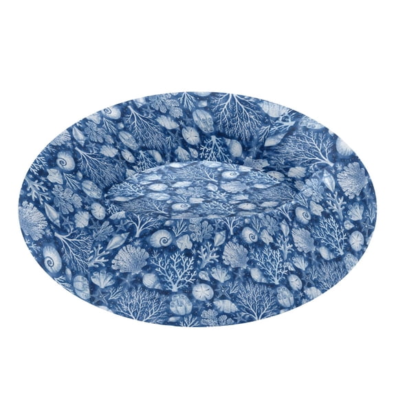 Pet Bed Pet Mat Cozy Removable & Washable Comfort For Cats And Dogs Indigo Sea Life Pattern