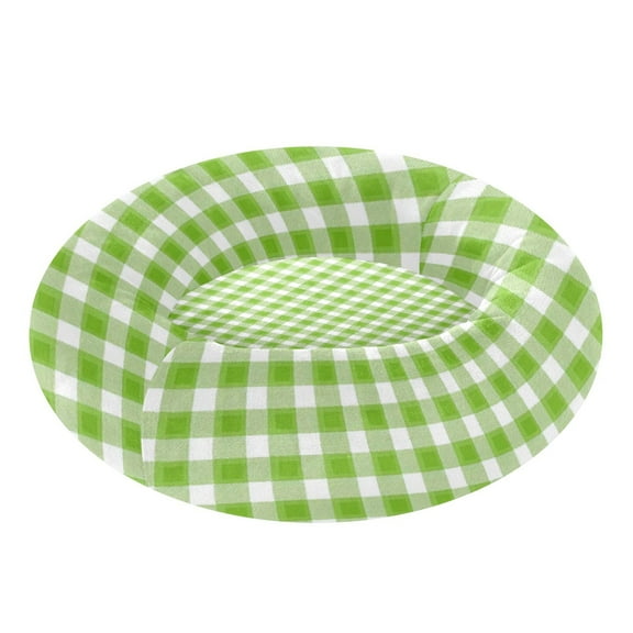 Pet Bed Pet Mat Cozy Removable & Washable Comfort For Cats And Dogs Light Green Gingham
