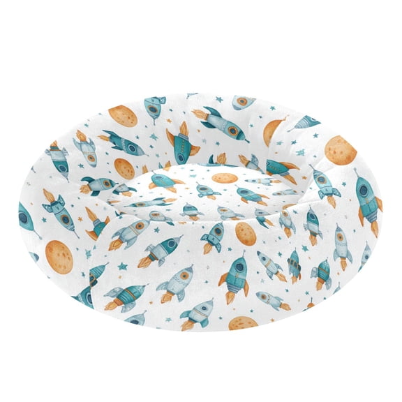 Pet Bed Pet Mat Cozy Removable & Washable Comfort For Cats And Dogs Little Rocket Ships Pattern