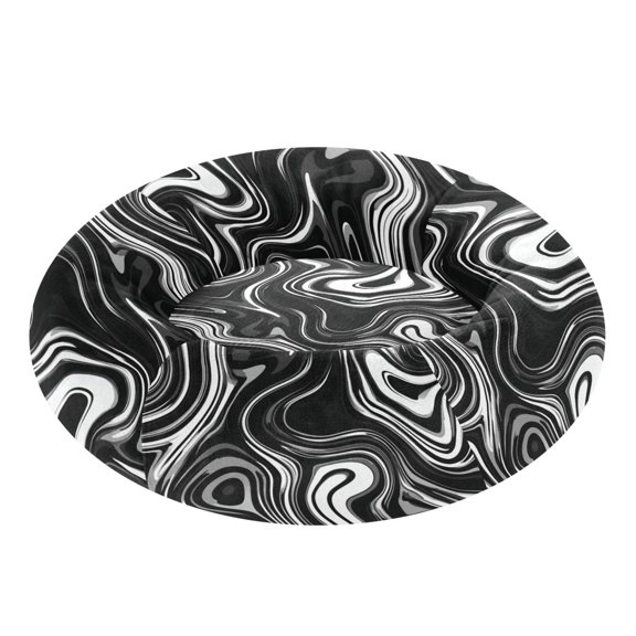 Pet Bed Pet Mat Cozy Removable & Washable Comfort For Cats And Dogs Matte Black Flowing Lines