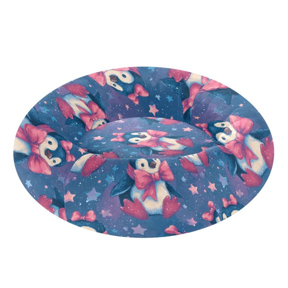 Pet Bed Pet Mat Cozy Removable & Washable Comfort For Cats And Dogs Penguins with Pink Bows