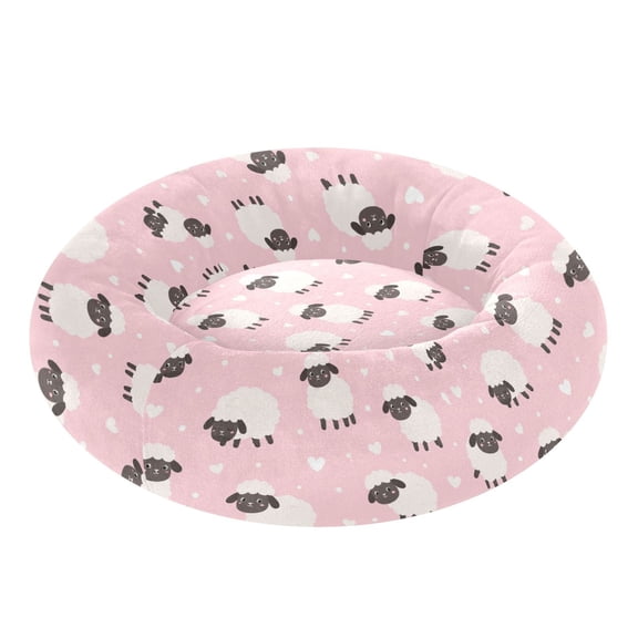 Pet Bed Pet Mat Cozy Removable & Washable Comfort For Cats And Dogs Pink Fluffy Sheep Pattern