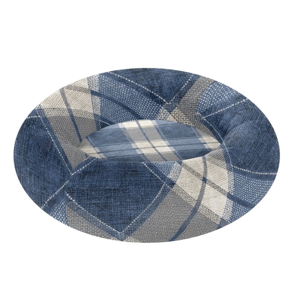 Pet Bed Pet Mat Cozy Removable & Washable Comfort For Cats And Dogs Plaid Navy Blue Beige