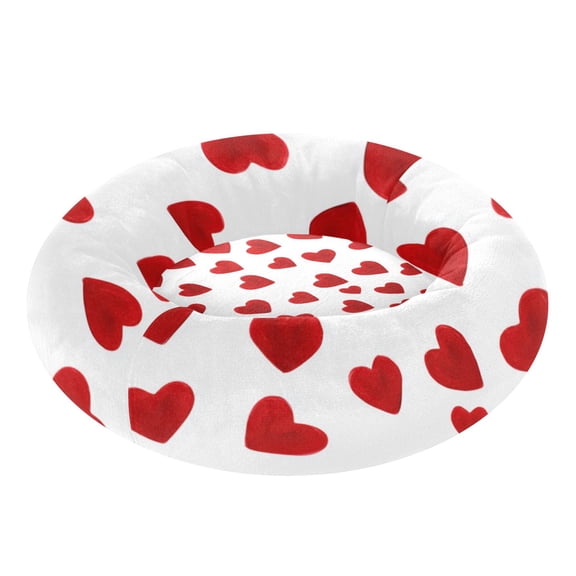 Pet Bed Pet Mat Cozy Removable & Washable Comfort For Cats And Dogs Red Heart-shaped Pattern