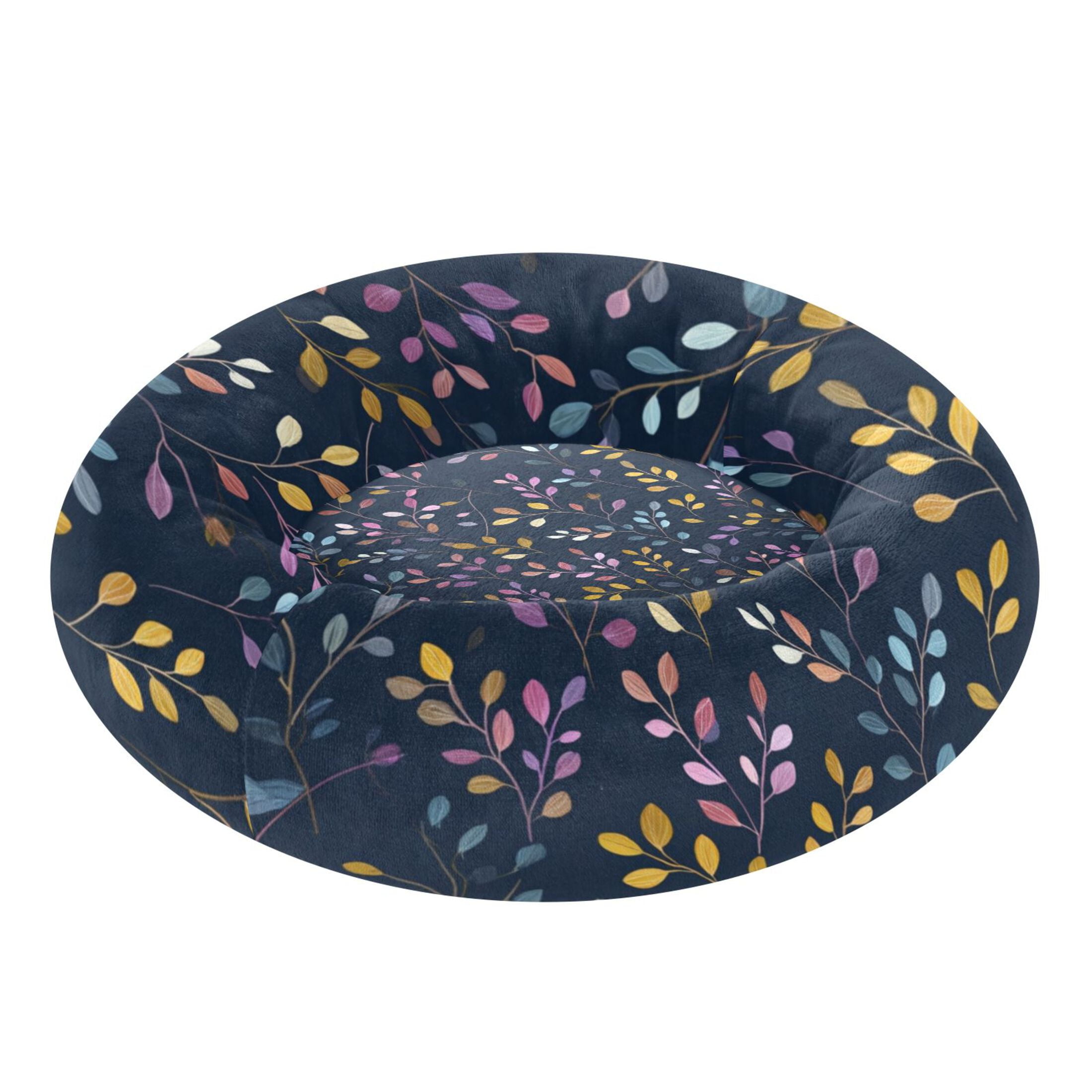 Pet Bed Pet Mat Cozy Removable & Washable Comfort For Cats And Dogs Small Pastel Leaves