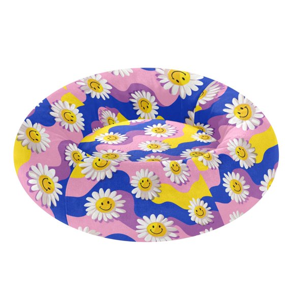 Pet Bed Pet Mat Cozy Removable & Washable Comfort For Cats And Dogs Smiling Daisies on Assorted Backgrounds