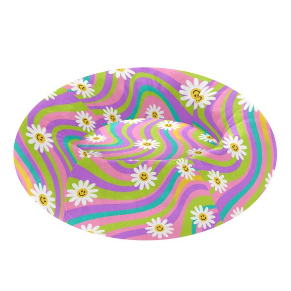 Pet Bed Pet Mat Cozy Removable & Washable Comfort For Cats And Dogs Smiling Daisy on Multicolor Background