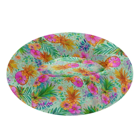 Pet Bed Pet Mat Cozy Removable & Washable Comfort For Cats And Dogs Tropical Pineapple Floral