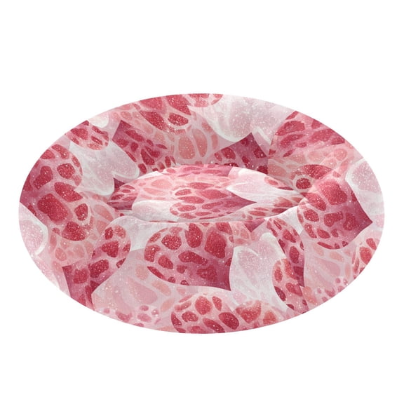 Pet Bed Pet Mat Cozy Removable & Washable Comfort For Cats And Dogs Valentine Leopard Heart Pattern