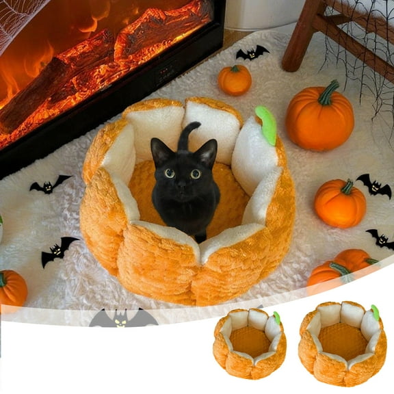 Pet Bed Pumpkin Pet Warm Dog All Season Dog Mattress Sleeping Comfortable Cats Dogs House Cave Beds