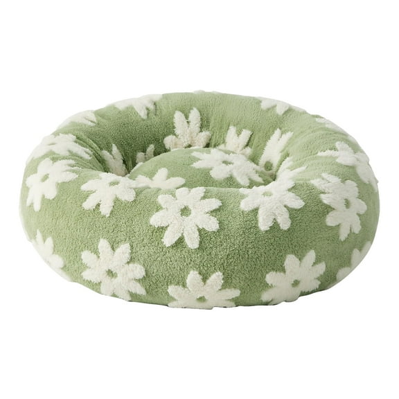 Pet Bed Round Small Calming Dogs Bed for Small Dogs Anti-Anxiety Donut Cuddler Warming Cozy Soft Round Bed Washable Removable Dog House 19.6"x19.6"