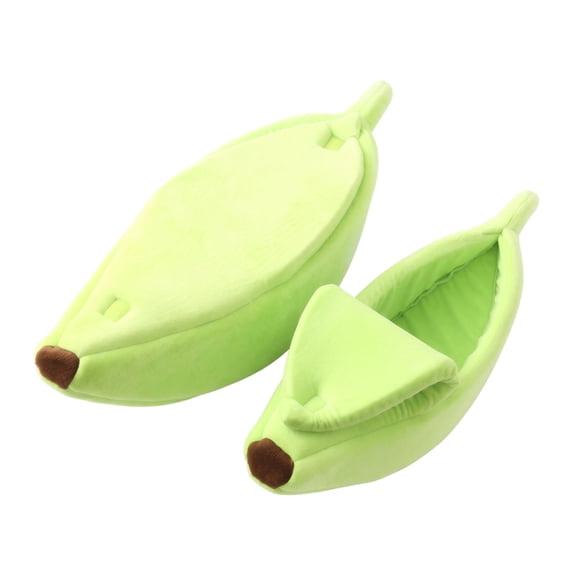 Pet Bed, Soft Plush Banana Shaped Warm Nest, for Small Cats Dogs Rabbits, Cozy Calming Sleeping Cushion for Indoor Rest and Naptime