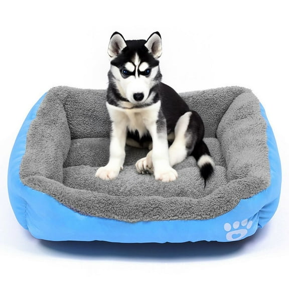 Pet Bed for Dog/Cat Soft Warm Puppy Kennel Mat Pad Washable Cushion S Blue