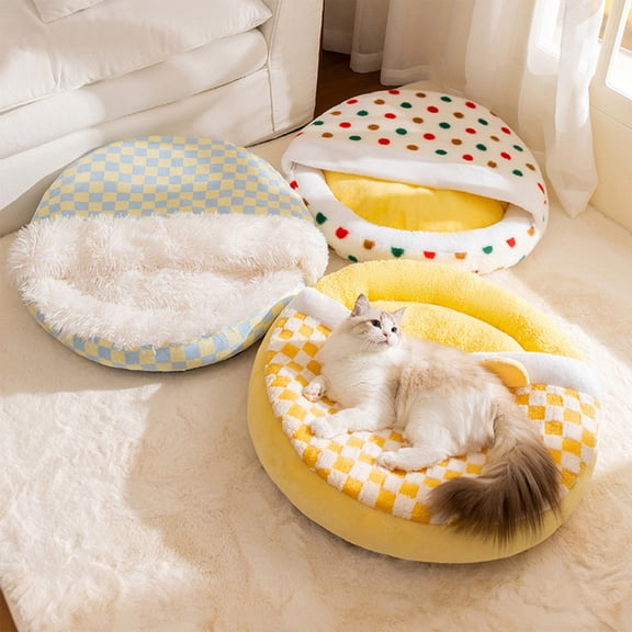 Pet Beds For Cats Dogs Dog House Indoor Foldable Soft Kennel Bed Warm Cats House Puppy Cave With Cushion For Small Medium Large Dogs Cats