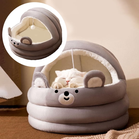 Pet Beds Indoor Cat Bed For Cozy Cats Indulge In Comfort With A Warmly Designed Sleep That Feels Like A Dreamy Corner For Your Feline Friend And Soft Warmth