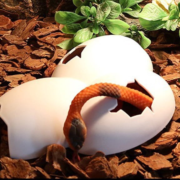 Pet Beds Reptile Hide ABS Eggshell Hollow Hideout for Gecko Hermit Crab Ophidian Terrarium Climbing Toys and Concealed Hole Accessories,6.3X2.76X1.57 inch,White