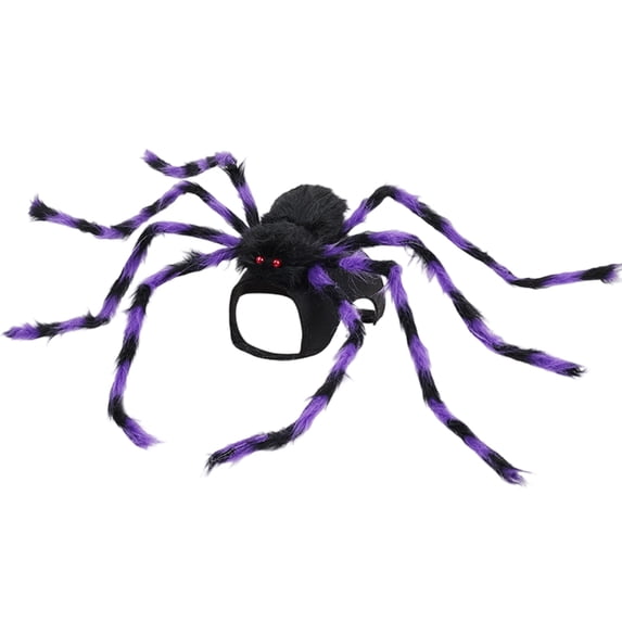 Pet Big Spider Costume, Polyester Semi-Gloss Whimsical Multi-Leg Funny Wearable for Festive Halloween Dog Cat Dress-Up Outfit 1 Pc Black M