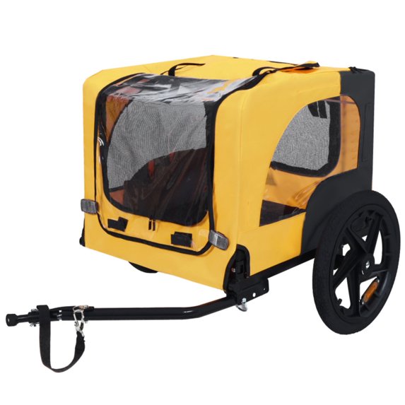 Pet Bike Trailer Dog Bicycle Suitable for Small and Medium Pets Easy Folding Cart Frame Quick Release Wheel Non-Slip Floor Internal Leash