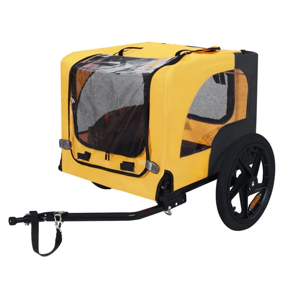 Pet Bike Trailer Dog Cart for Bicycle, Suitable for Small and Medium Pets, Easy Folding Cart Frame, Quick Release Wheel, Non-Slip Floor, Internal Leash