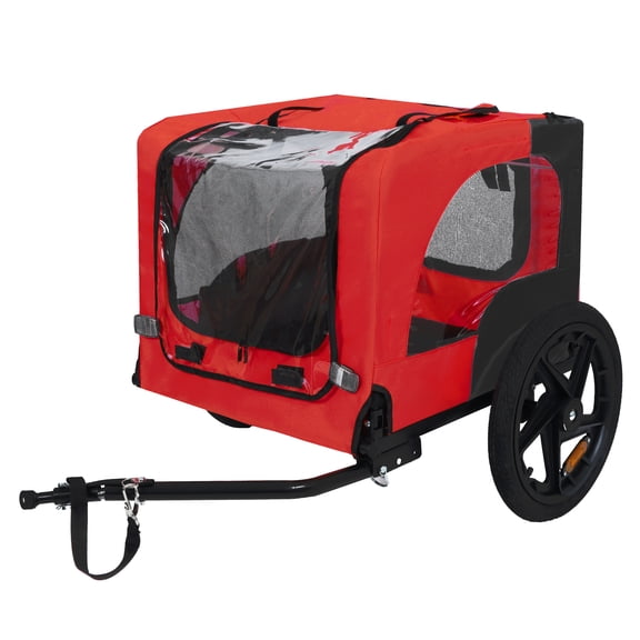 Pet Bike Trailer Dog Cart for Bicycle - Folding Frame, Quick Release Wheels, Waterproof, Up to 66lbs - Dog Bike Carrier for Small & Medium Dogs