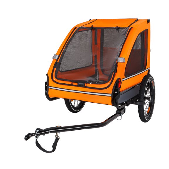 Orange / Steel Pet Bike Trailer Dog Cart for Bicycle,Suitable for Small and