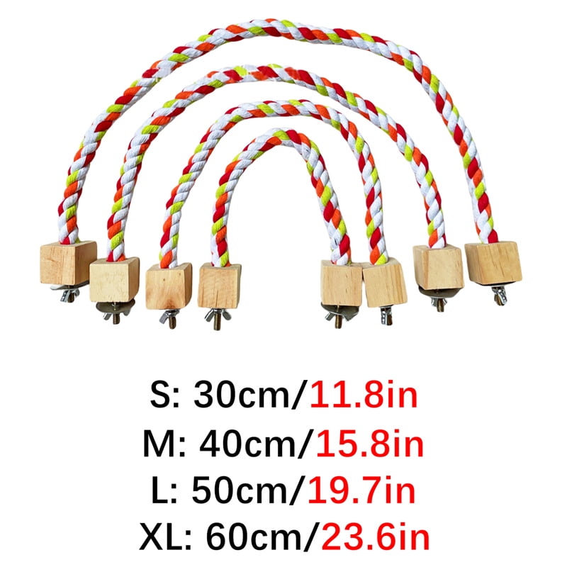 Image showcasing Pet Bird Bite Toys Parrot Color Cotton Rope Toys Elastic Parrot ...
