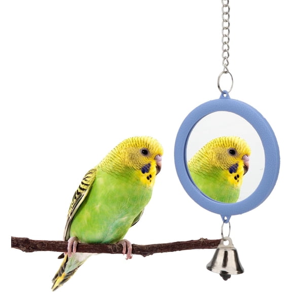 Pet Bird Mirror with Bell Interactive Parrot Toy Bird Cage Mirror for Cockatiel Parakeets Canaries