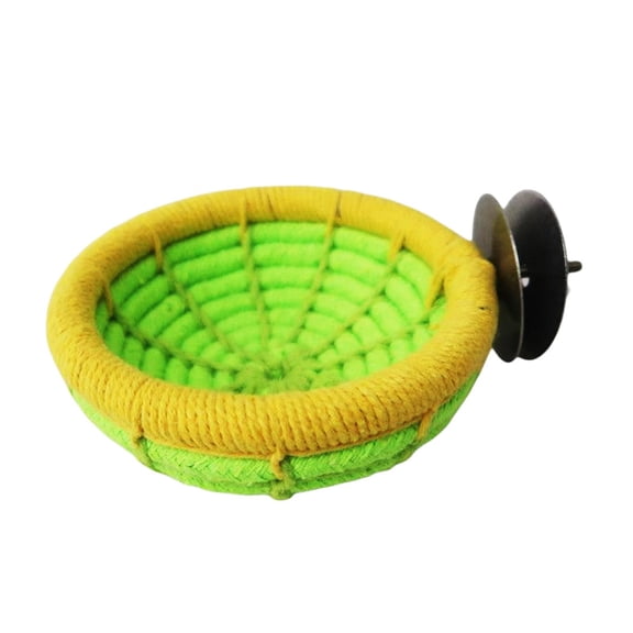 Pet Bird Nest Hanging Bed Toys Hand-Woven Hut for Lovebird Cockatoo Canaries Green