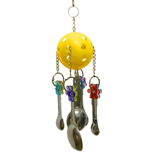 Pet Bird Parrot Swing Stainless Steel Spoons Toy For Swing for Birds