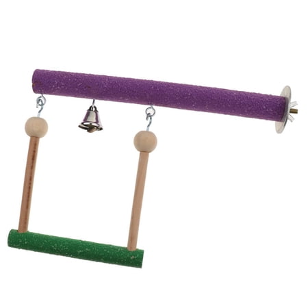 Pet Bird Perch Wood Stand Perches Toy, Parrots Fun Hours Time Swing Toys
