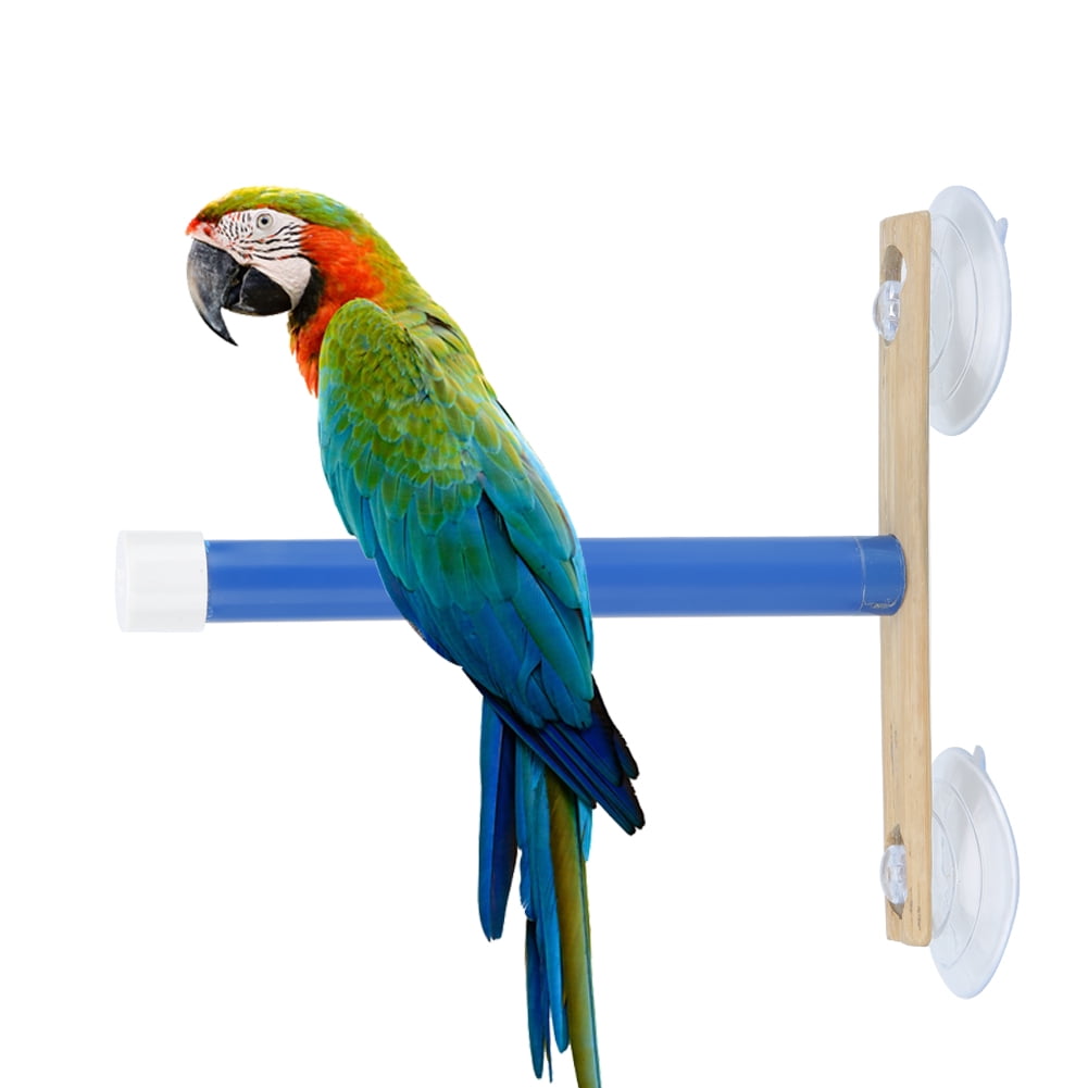 Pet Birds Shower Perch Bird Bath Standing Platform Rack with Wall