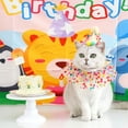 thumbnail image 1 of Pet Birthday Hat Scarf Set Puppy Princess Cute Lace Cat Dog Colourful Polka Dot Bandana Hat Cat Happy Birthday Decoration Pet Party, High Quality Cloth Material, 1 of 4