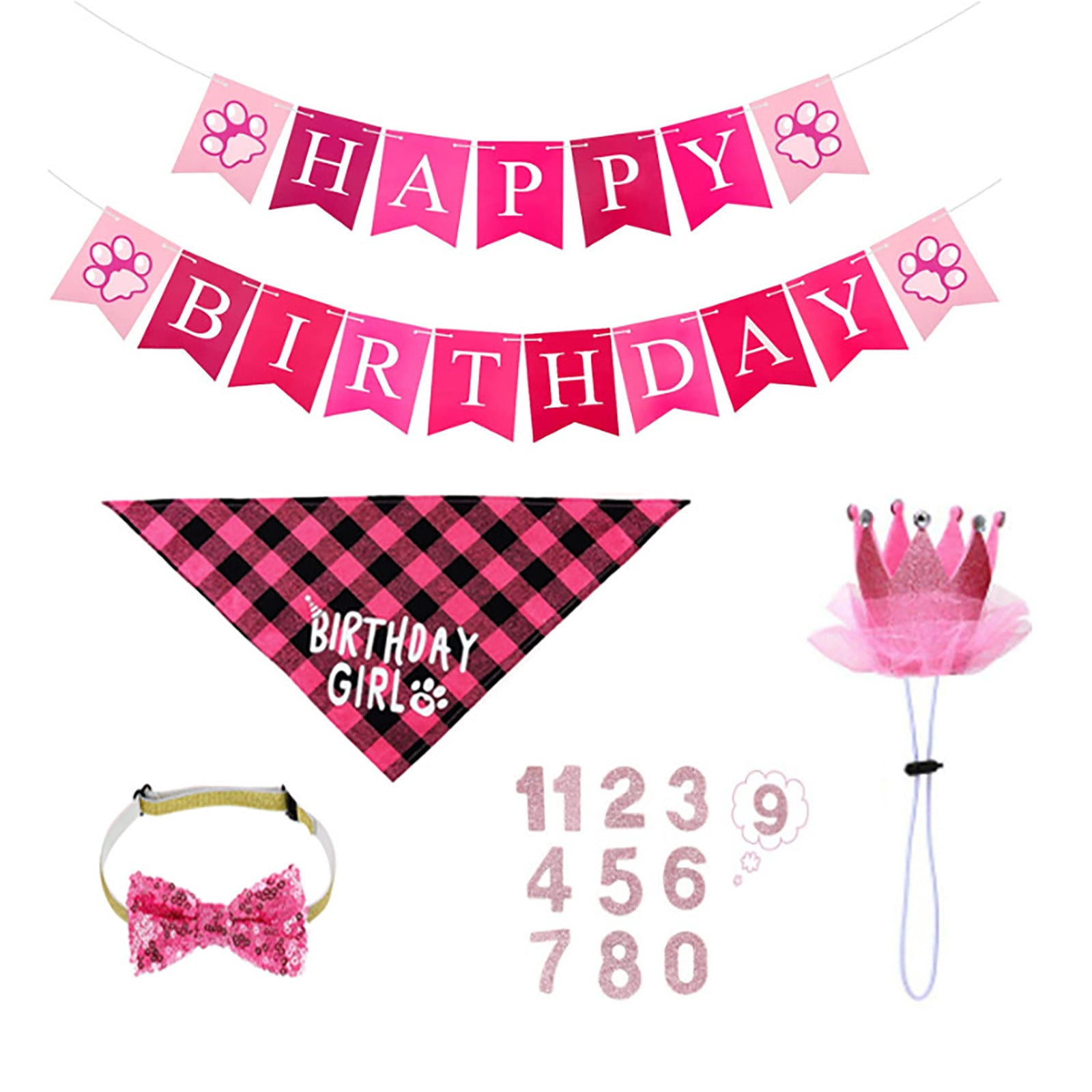 Pet Birthday Party Accessories Dog Hat Bow Tie Triangle Scarf Pull Flag