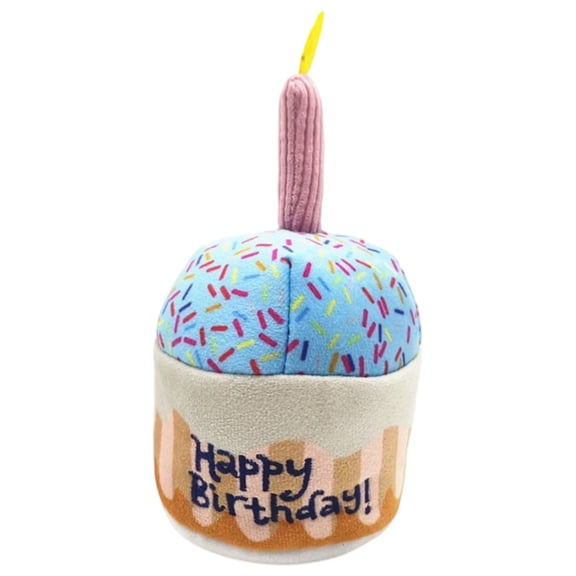 Pet Birthday Party Talking Plush Toy, Interactive Sound-Activated Pet Stuffed Animal for Dog Cat Owners, Birthday Celebration Gift