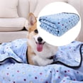 thumbnail image 1 of Pet Blanket Coral Fleece Flannel Blanket for Dogs and Cats ， Soft Cute Dot Pattern Pet Blanket Flannel Throw,Blue,S, 1 of 9