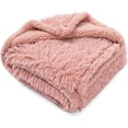 thumbnail image 1 of Pet Blankets Waterproof Fluffy Fleece Blanket Cat Dog Blankets Liquid Pee Proof Throw Blanket Reversible Furniture Protector Cover Washable for Couches Beds Sofa 57"x40" Pink, 1 of 8