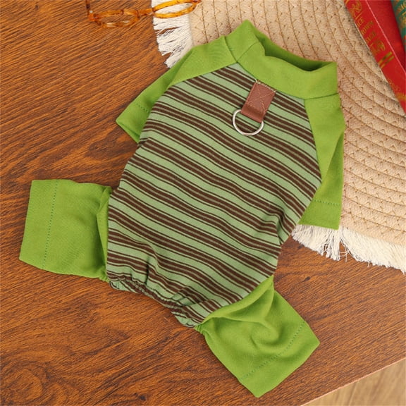 Pet Bodysuit Undershirt, Striped Long-Sleeve Onesie for Dogs & Cats, Soft Base Layer Under Sweaters or Standalone Loungewear.