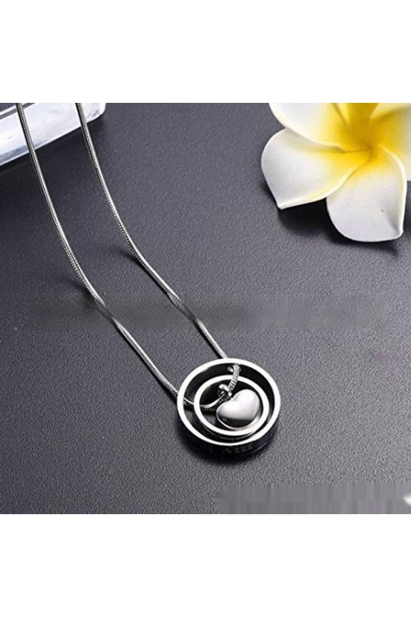 Pet Bone Hair Round Heart-shaped Footprints Cinerary Casket Necklace