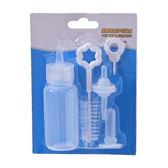 Pet Bottle Feeding Set - 6 Pieces with Nipples, Syringe, Cleaning Brush for Puppies, Kittens, Small Animals - BPA Free, Easy to Clean, Ideal for Newborn Pets, Daily Feeding, Travel Use