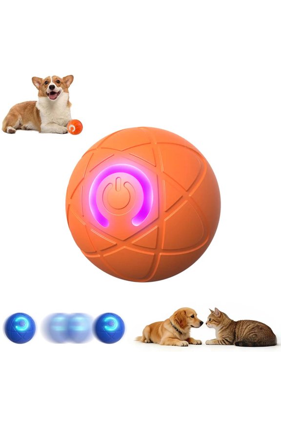 Pet Bounce Ball for Dogs,USB Self Moving Dog Toy, TPR Motion Activated Electric Rolling Ball,Vibrating Dog Ball, Electric Automatic Rolling Moving Jumping Dog Toy Ball for Pets Indoor & Outdoor Fun