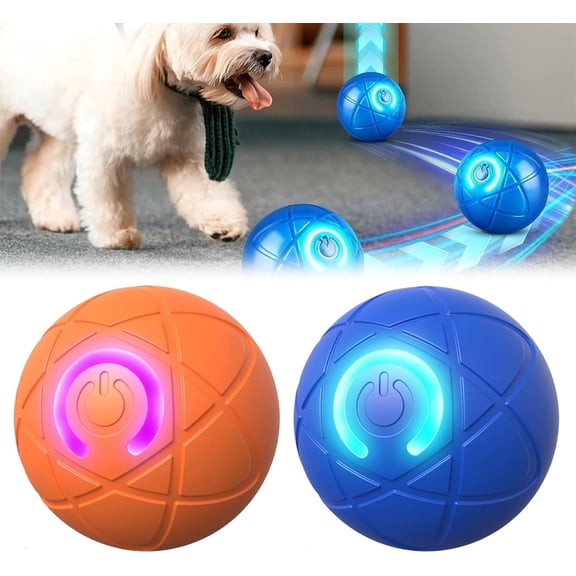 Pet Bounce Ball for Dogs, Unpredictable Bouncing Trajectory, Smart Motion Pet Ball with Light, Self Moving Dog Toy for Large/Small Dogs and Cats Indoors and Outdoors (Mix)