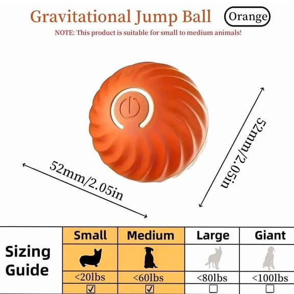 Pet Bounce Ball for Dogs & Cats - High-Bounce Durable Fun Toy, Blue & Orange, for Indoor & Outdoor Play, All Sizes, Self-Pickup Only