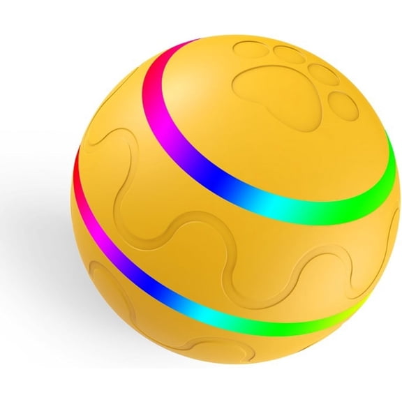 Pet Bouncing Ball for Dogs & Cats, Shaky Ball Toy for Dogs Large, Waterproof Interactive Dog Toys for Keep Them Busy, Remote Control Shaking Pet Balls, USB Rechargeable (Yellow,No Remote Control)