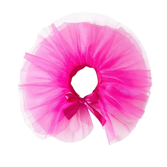 Pet Bow Mesh Skirt with Lace Up, Dog Dress Up Set for Party Festival Photo Prop Daily Wear Decoration Hot Pink S