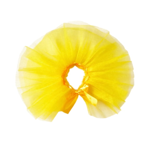 Pet Bow Mesh Skirt with Lace Up, Dog Dress Up Set for Party Festival Photo Prop Daily Wear Decoration Yellow L